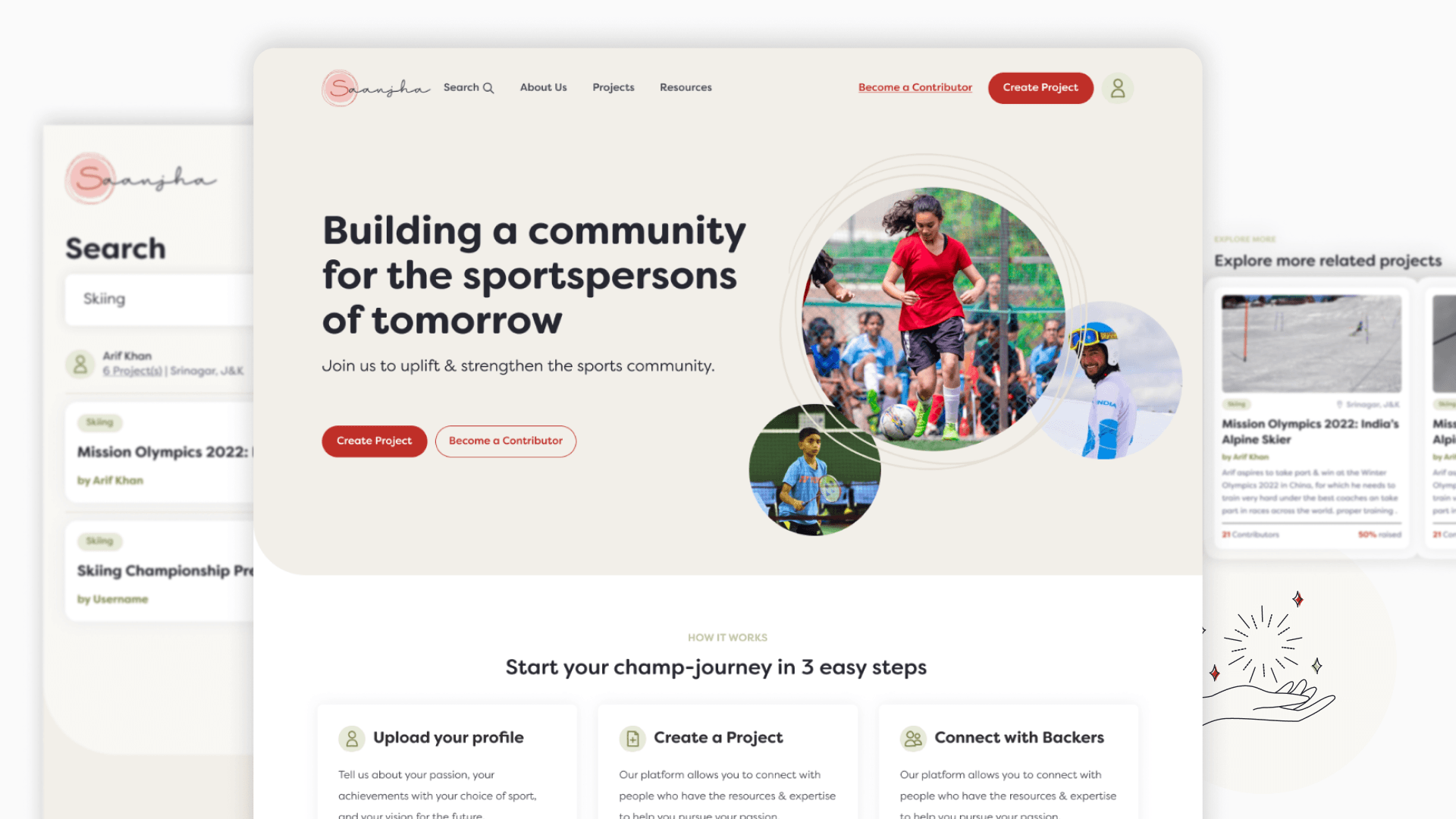 Preview images for Saanjha platform