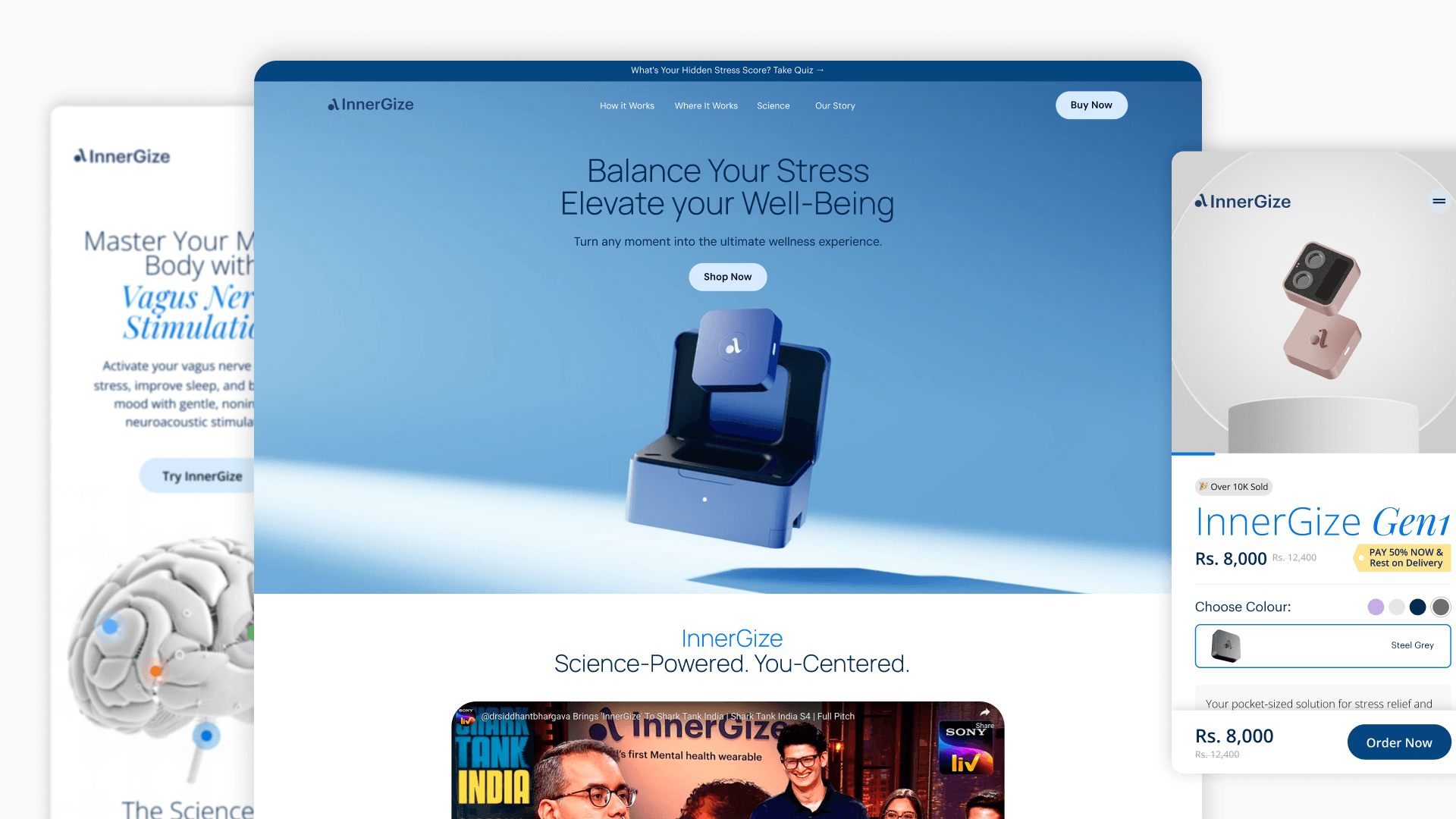 Design preview for Innergize website